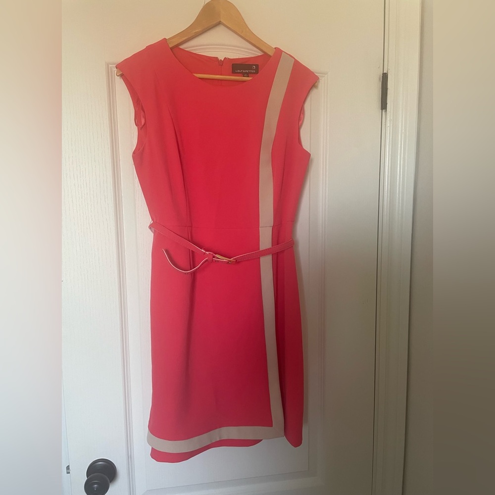 Pink and White Sheath Mini Dress for Cocktail
